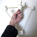 Balancing marshmallows on wooden skewers activity example