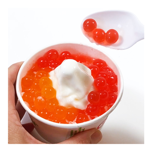 Cup of boba made with the spherification kit - Unicorn-themed Make-Believe STEM Science Experiments