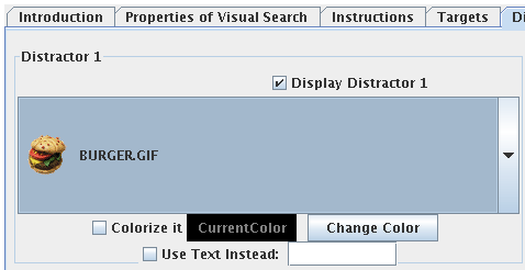 Cropped screenshot of a distractor in the program Visual Search