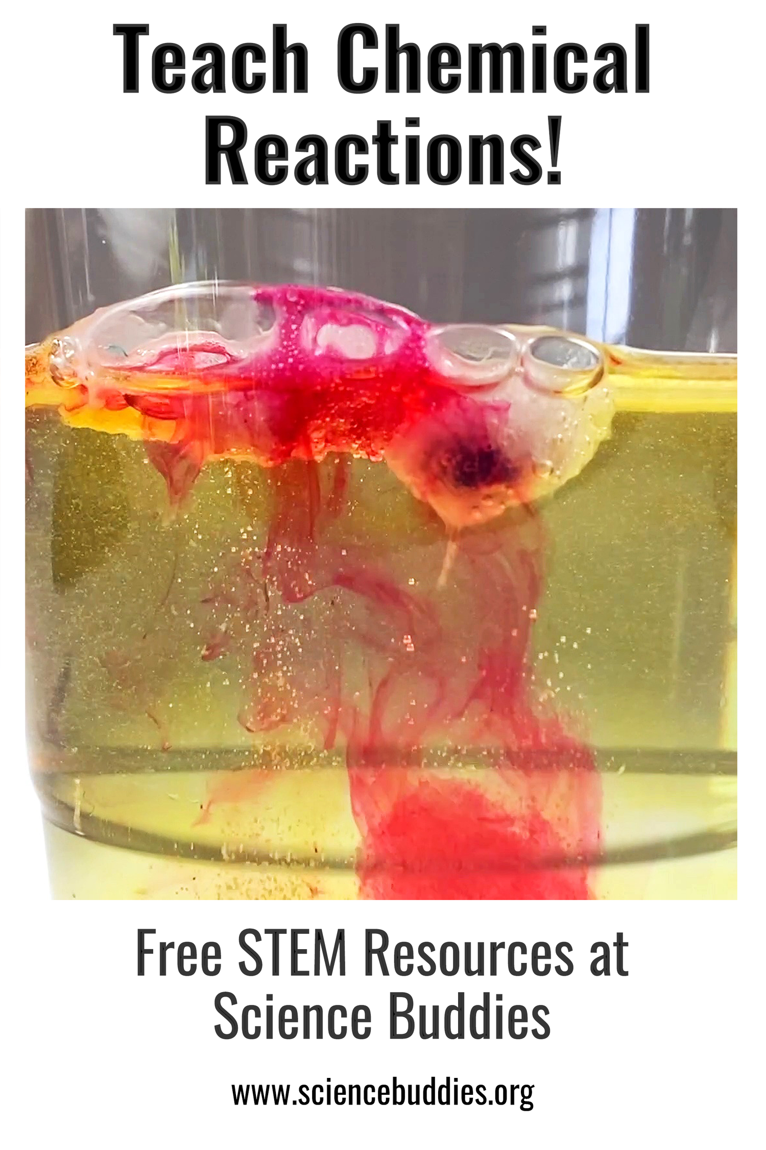 Colorful liquids in a cup from a time-released pill experiment with chemical reactions