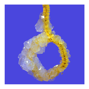 Home-grown crystal on a pipe cleaner - Pirate-themed Make-Believe STEM Science Experiments