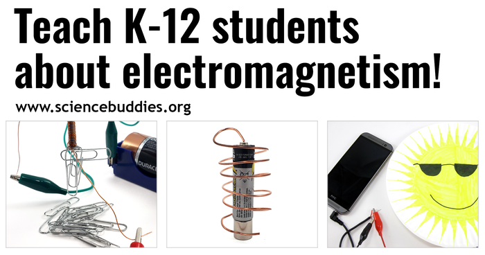 Simple motor, strength of an electromagnet and paper speaker to represent Teach About Electromagnetism collection of STEM resources
