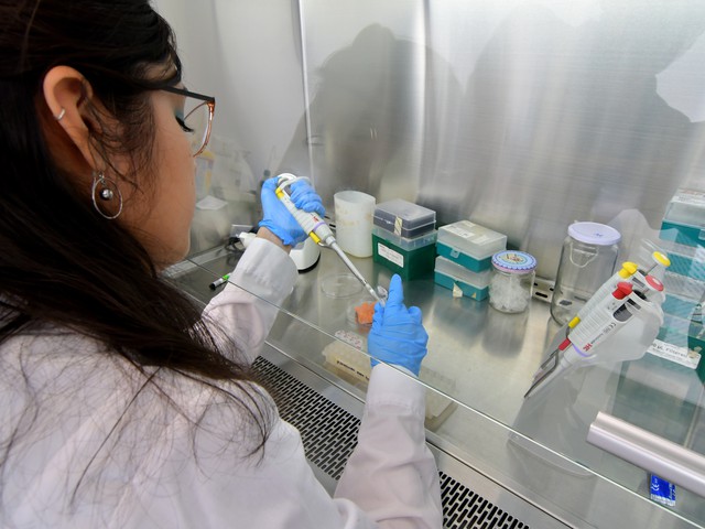 woman in lab