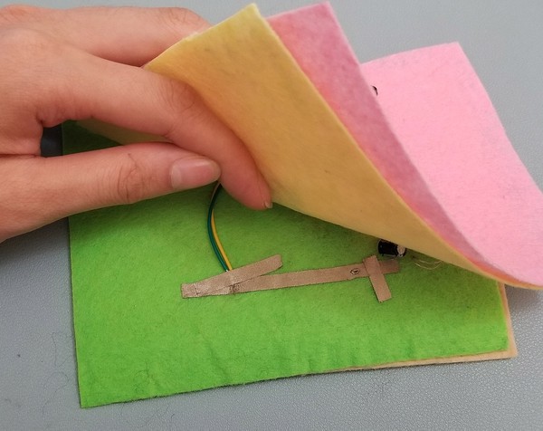 Yellow and green wire connected for GND patch. 