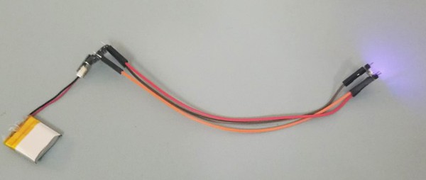Circuit wired to lithium polymer battery 