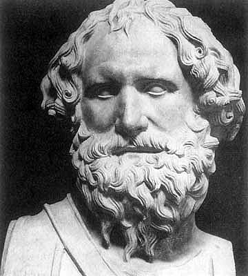 Stone bust of Archimedes
