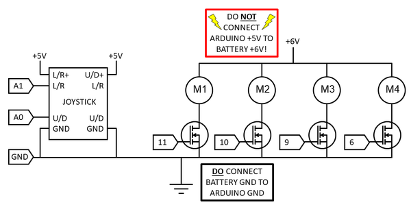 circuit diagram for drone joystick steering circuit