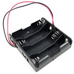 A battery holder for four double A batteries