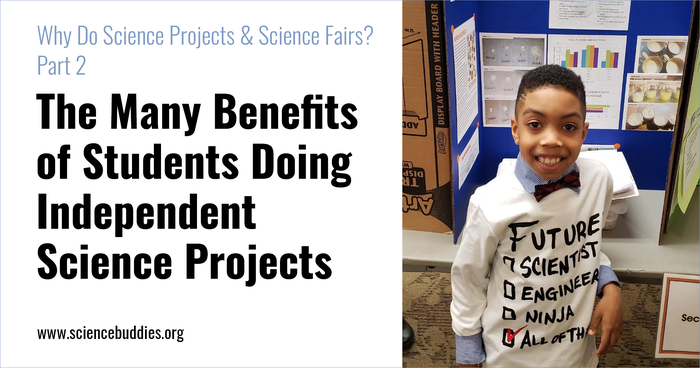 Student with science fair project display board - part 2 of STEM Education series on doing science fair projects - The Value of the Science Project