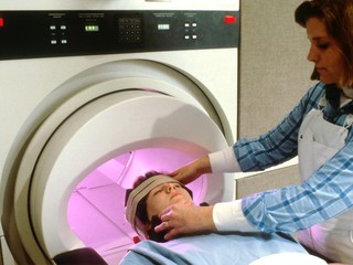 patient in MRI machine