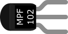 Breadboard diagram symbol for a MPF102 JFET transistor