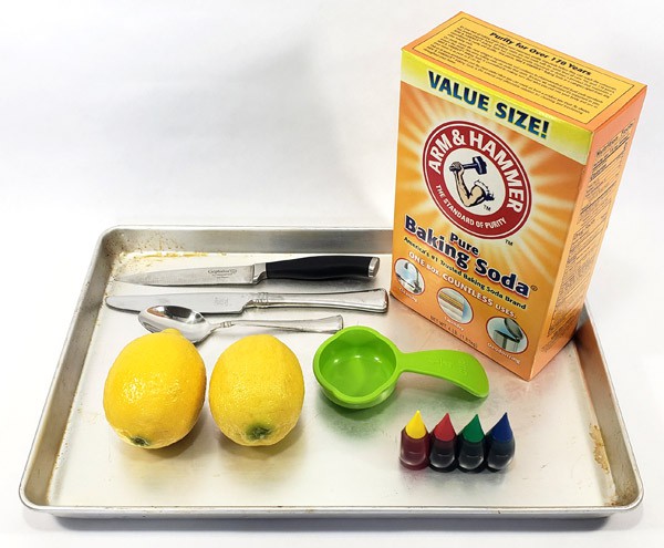 Materials for lemon volcano science activity