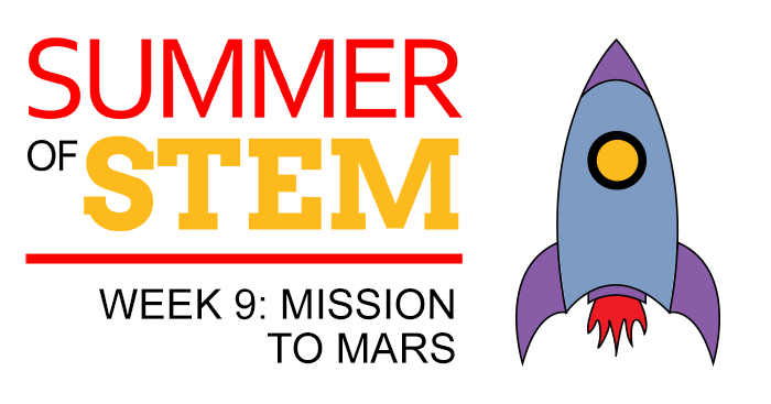 rocket image to represent the Mission to Mars science theme for Week 9 of Summer of STEM with Science Buddies