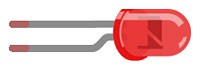 Breadboard diagram symbol for a red LED