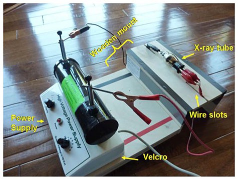 Connecting X-ray tube and power supply with alligator clips