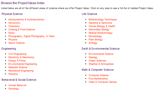 Science Buddies Project Ideas Library