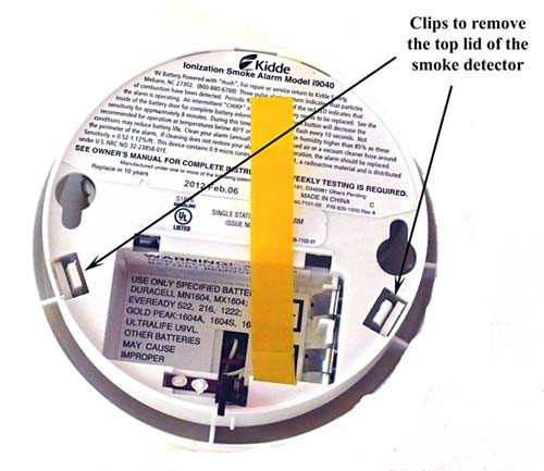 The back of a smoke detector