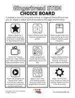 Gingerbread STEM Choice Board