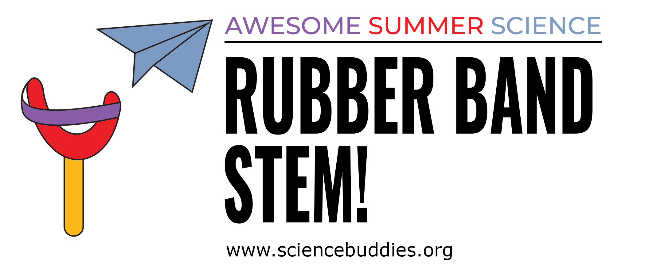 Slingshot device launching a paper airplane for Rubber Band STEM - Week 1 of Awesome Summer Science Experiments with Science Buddies