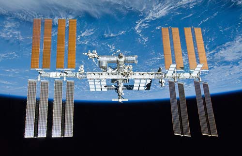 The International Space Station orbiting Earth