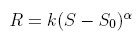 Equation in exponential form for Steven's Power Law