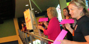 Teachers do paper airplane folding activity