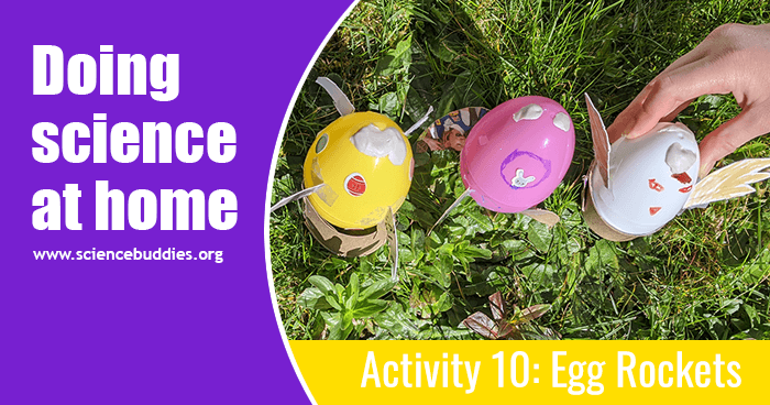 Example of plastic Easter eggs that have been decorated and then filled to launch as baking soda and vinegar rockets