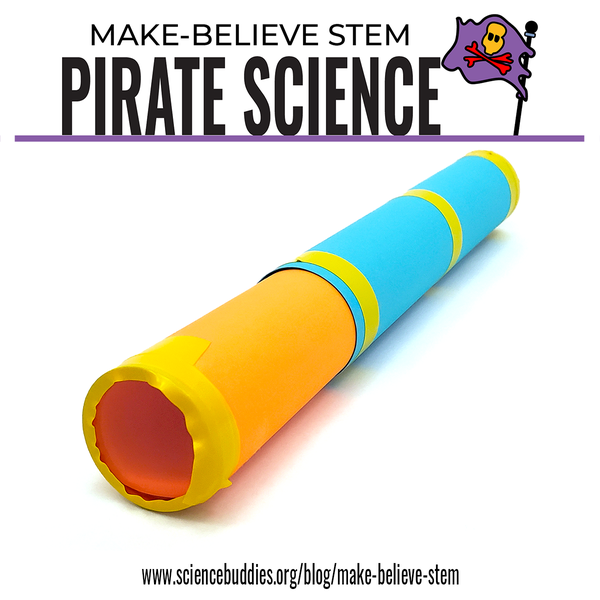 DIY Spyglass telescope made from cardstock and two lenses - Pirate-themed Make-Believe STEM Science Experiments