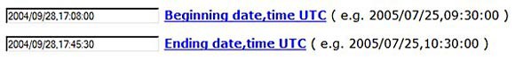 Beginning and end date of an earthquake on the website earthquake.usgs.gov