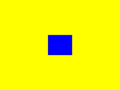 A yellow square with a smaller blue square at its center