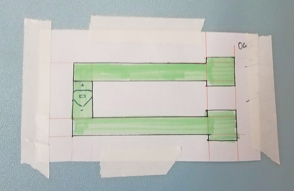 paper print out of circuit shape. 