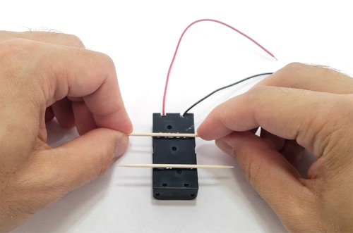toothpicks glued to bottom of battery pack 