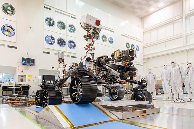  The Mars 2020 Perseverance rover in a laboratory