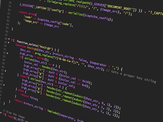 secure computer code on screen