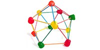 A geodesic dome built using gumdrops and toothpicks