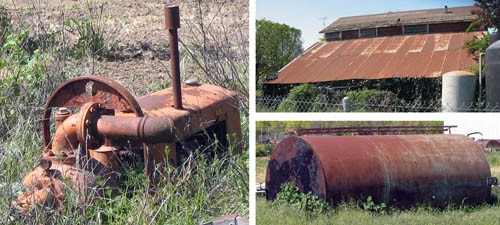 Steel machines and structures showing signs of rust