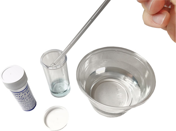 Preparing the copper sulfate solution.