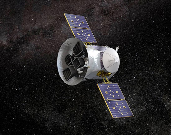 Illustration of NASA's Transiting Exoplanet Survey Satellite TESS