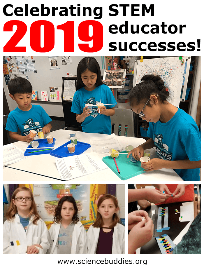 Celebrating student and educator STEM successes from 2019 - example of students doing anemometer activity