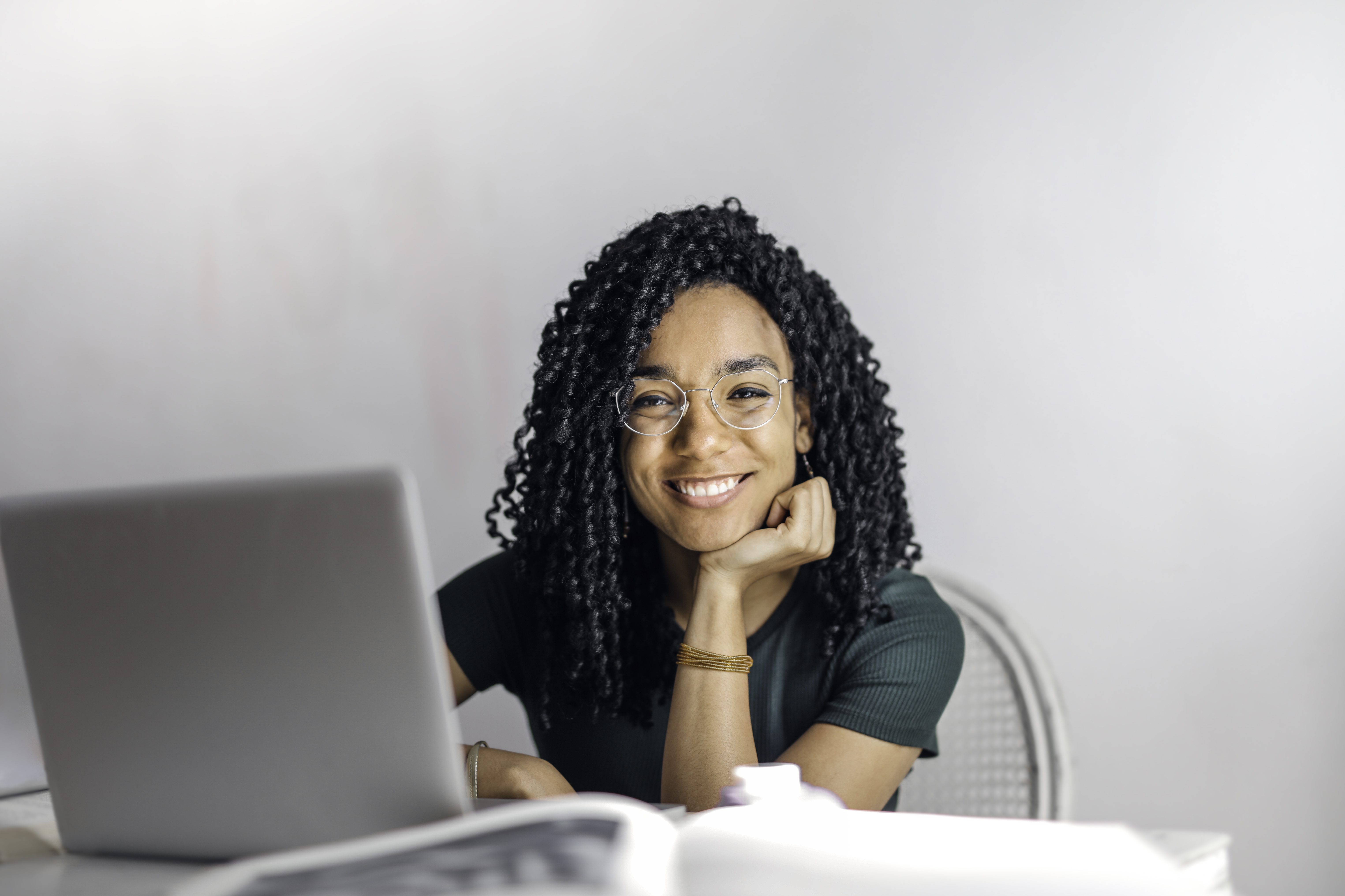 remote sensing scientist analyzing data on computer