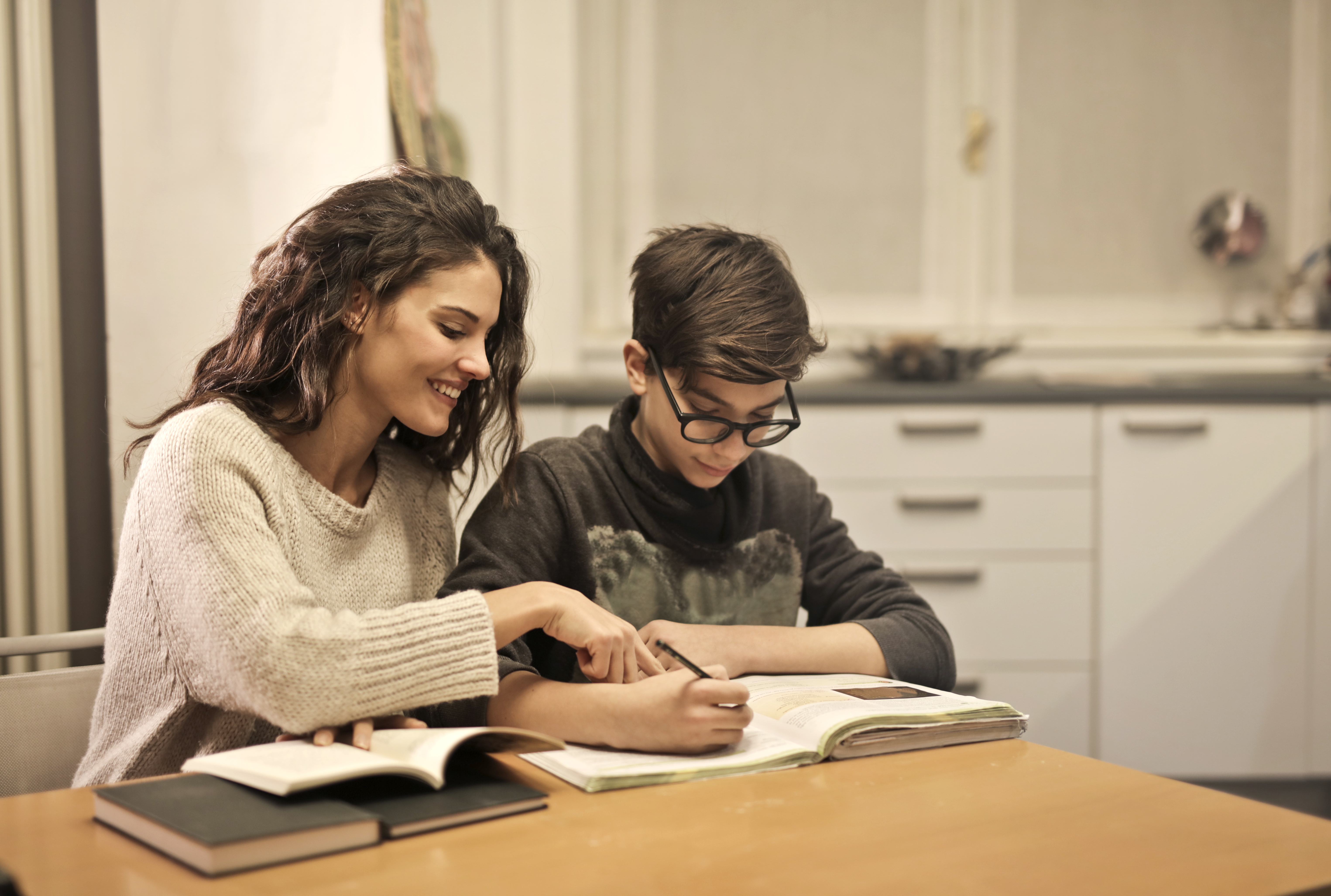 speech-language pathologist working with student
