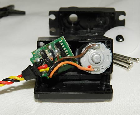 Robotics  internal parts of a servo motor including circuit board