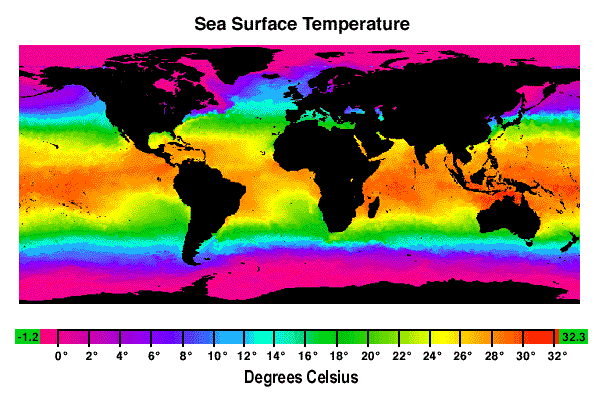 Pacific Ocean Water Temperature Chart