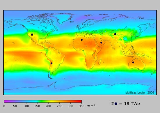 Energy and Power Science Project The average annual insolation on the Earth's surface.