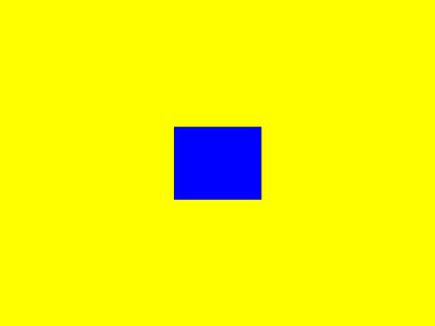 Small blue square against yellow background square.