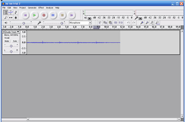 screenshot of Audacity freeware.