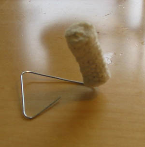 Cotton cord on paperclip