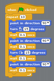 Computer Science fair project Scratch script example that makes the sprite rock back and forth. IMG 5