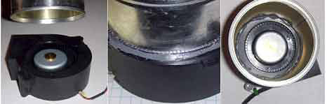 Electricity Electronics science project1 Attach the soup can to the fan with epoxy.
