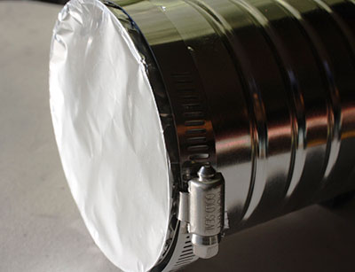 Electricity Electronics science project <B>Figure 7.</B> Pipe clamp holds aluminum foil in place.